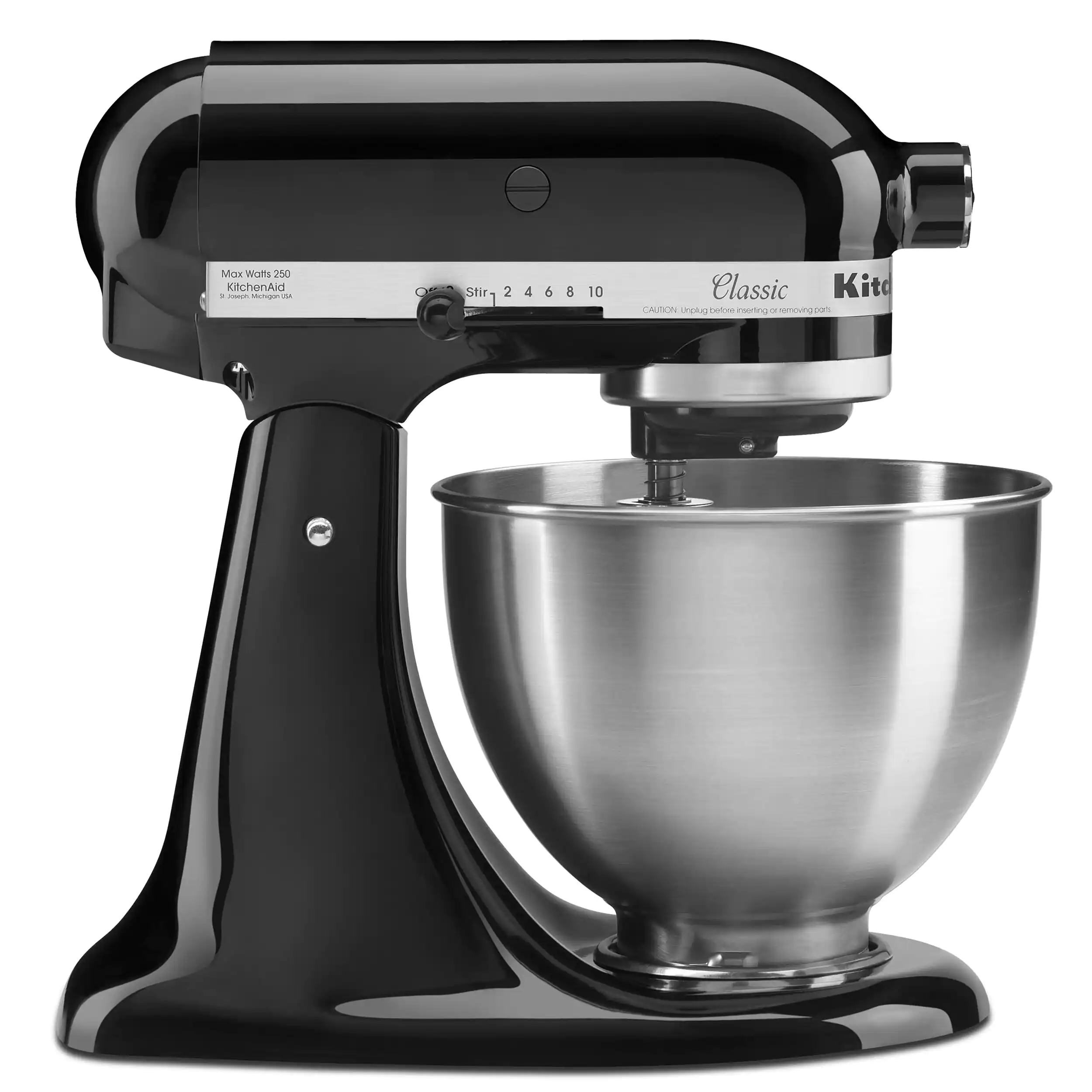 KitchenAid K45SSOB Classic Series 4.5 Qt. 10-Speed Onyx Black Stand Mixer with Tilt-Head