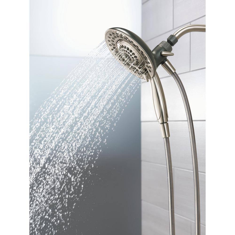 Delta In2ition 5-Spray Patterns 1.75 GPM 6.81 in. Wall Mount Dual Shower Heads in Spotshield Brushed Nickel 75583CSN