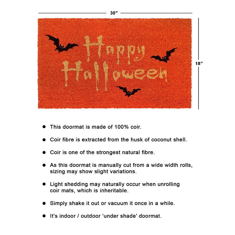 RugSmith Happy Halloween Doormat - 18'' x 30''