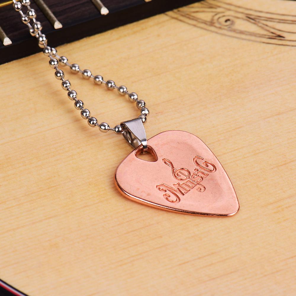 1 Guitar Pick Necklace Rose Gold