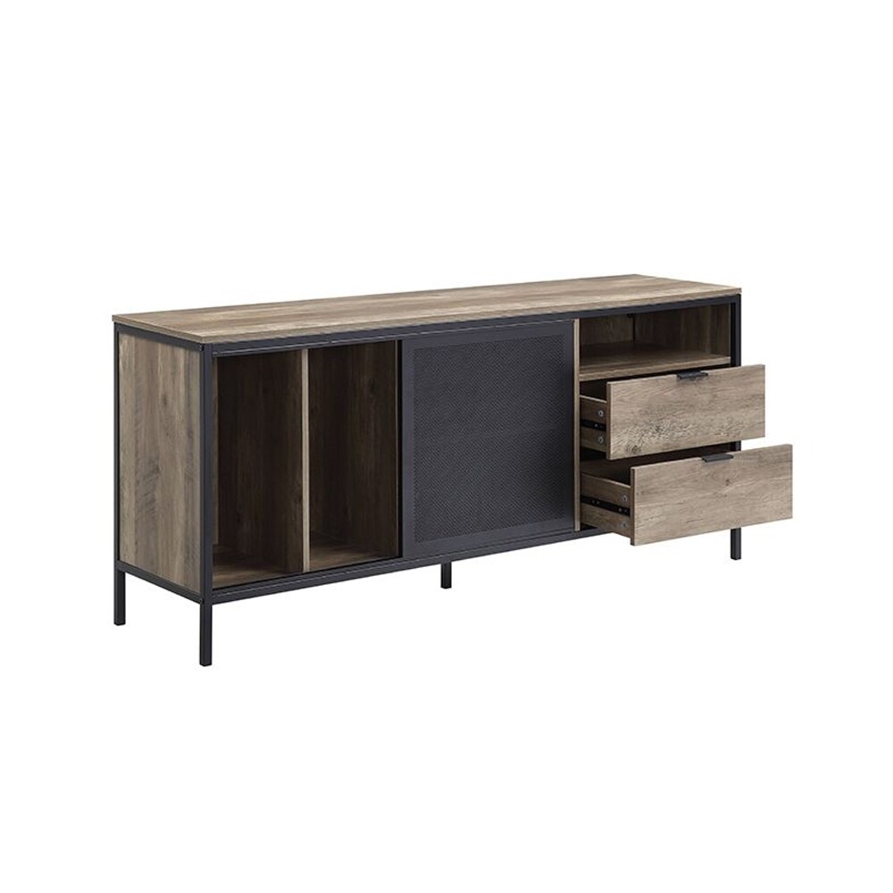 ACME Nantan TV Stand in Rustic Oak   Black Finish