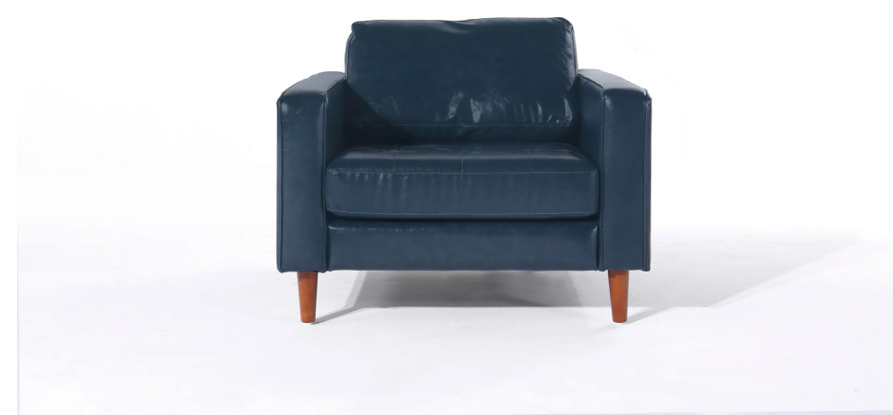 Cosmic Modern Contemporary Leather Armchair   Midcentury   Armchairs And Accent Chairs   by Crafters and Weavers  Houzz