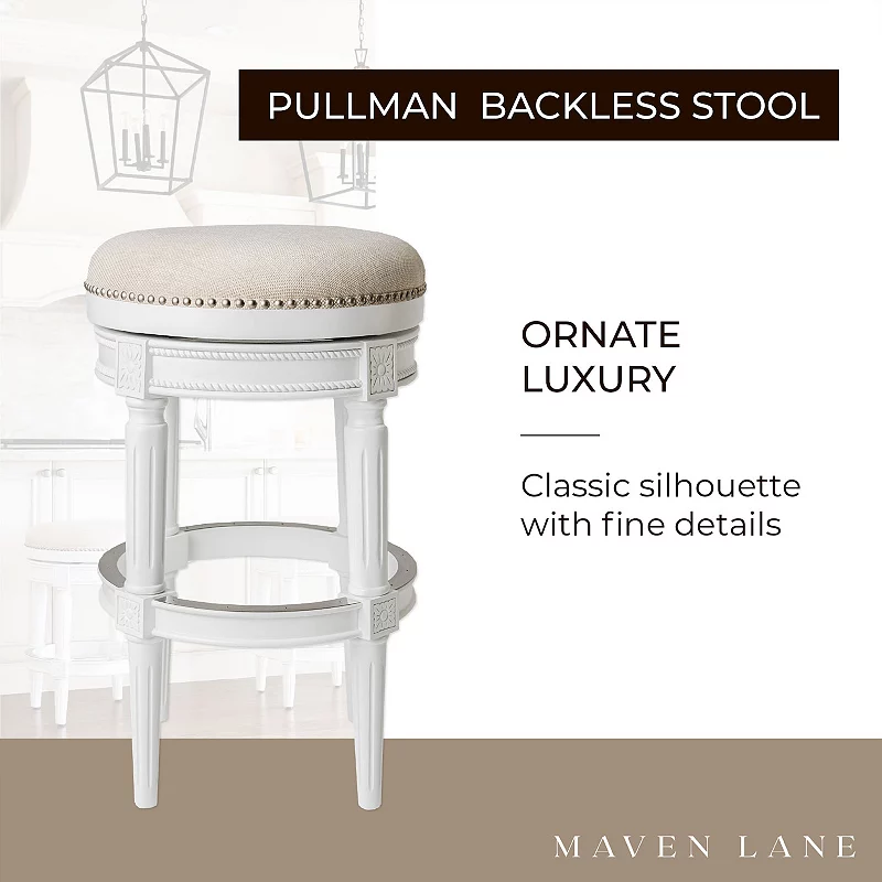 Maven Lane Pullman Backless Bar Stool In Reclaimed Oak Finish