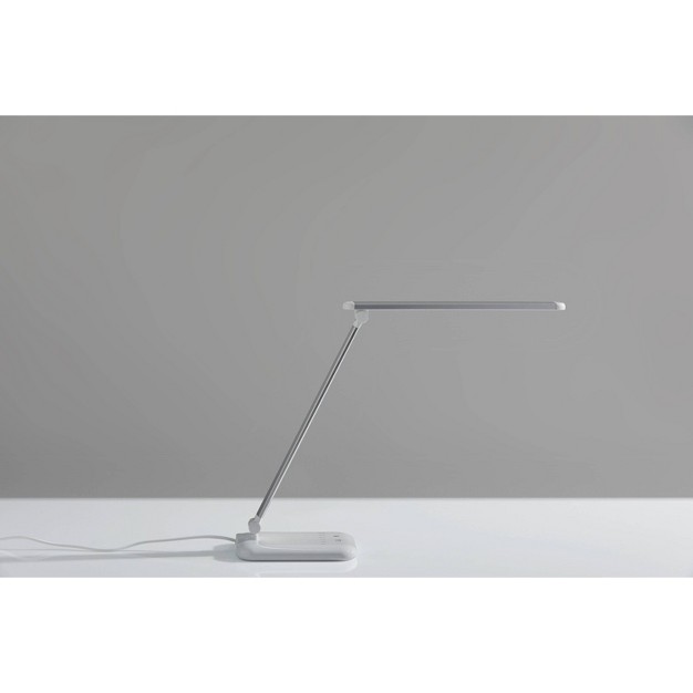 Lennox Multi function Desk Lamp includes Led Light Bulb White Adesso