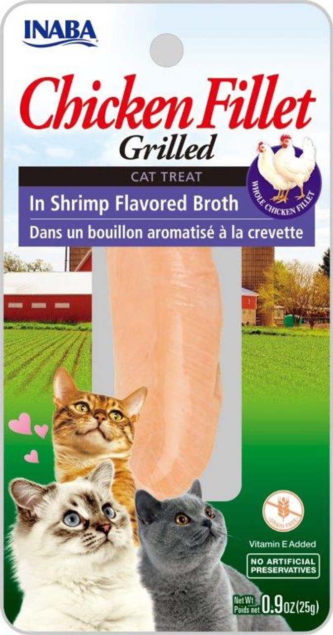 Inaba Ciao Grain Free Grilled Chicken Fillet in Shrimp Flavored Broth Cat Treat 0.9oz