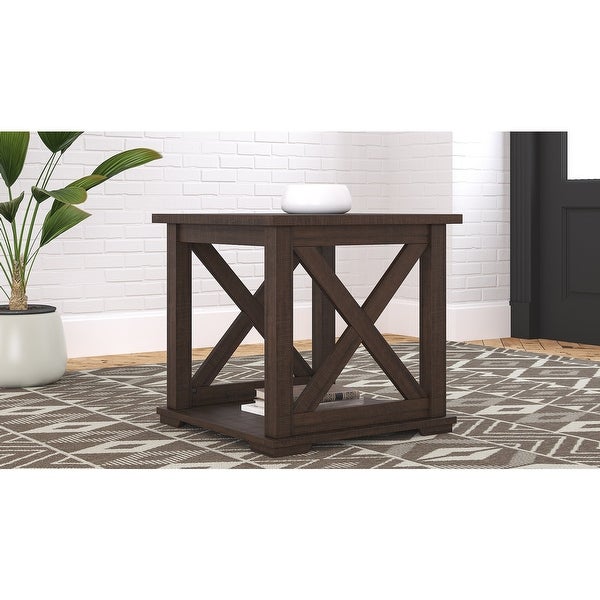 Camiburg Casual Square End Table， Antique Gray