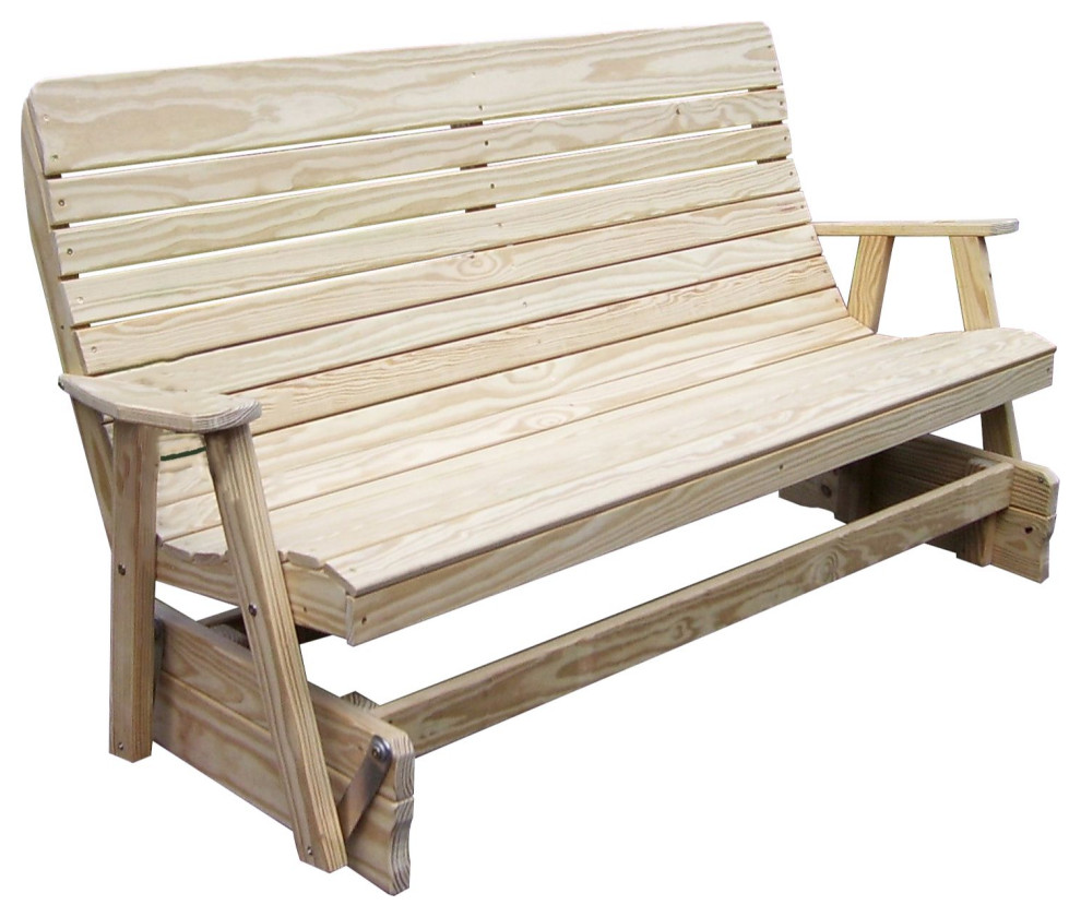 Pressure Treated Pine Highback Glider   Transitional   Outdoor Benches   by Furniture Barn USA  Houzz