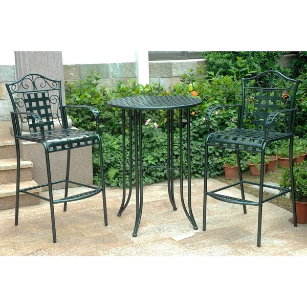 Mandalay 3Piece Outdoor Iron Bar Bistro Set (Set of 3)