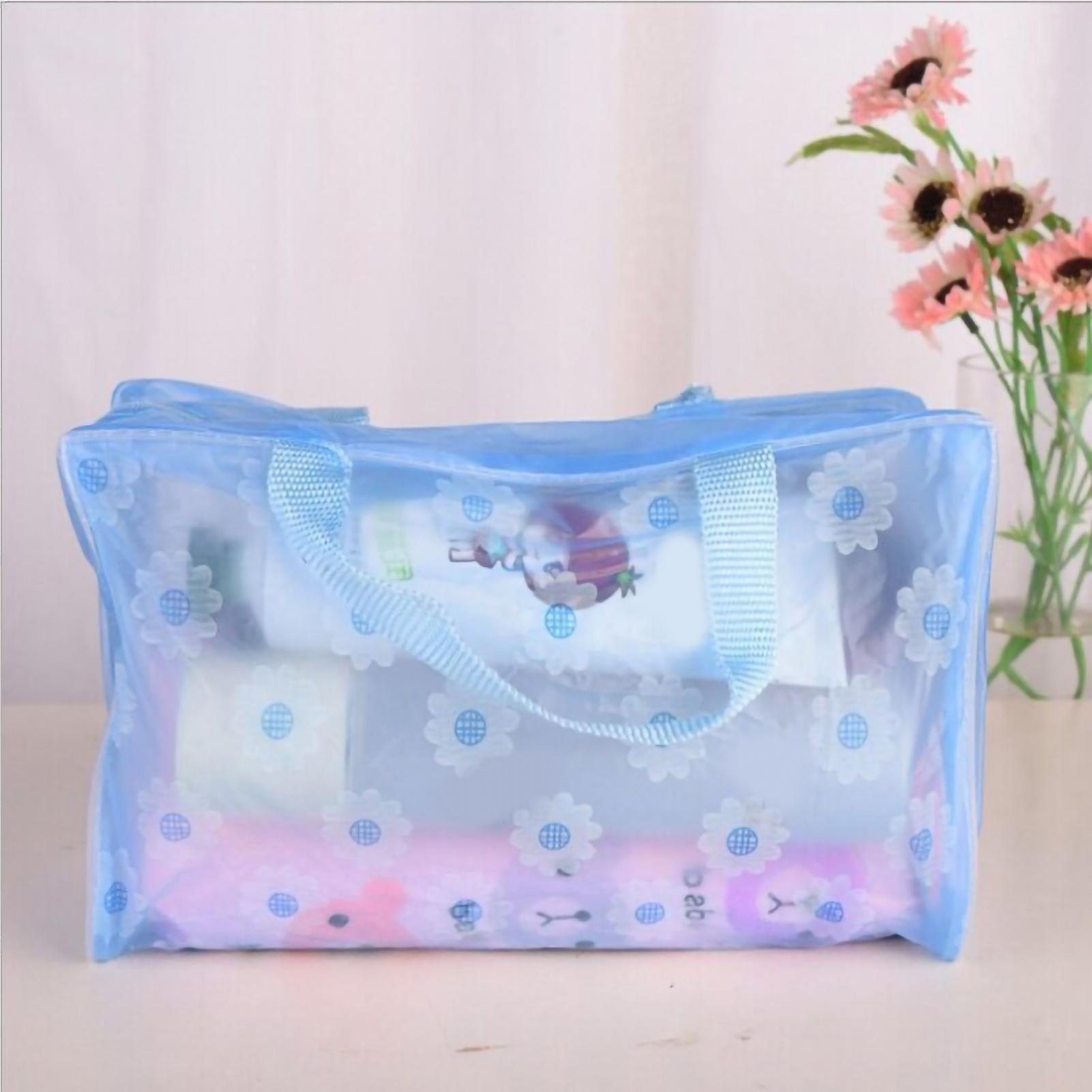 Travel Makeup Bag Pvc Waterproof Cosmetic Bag Toiletry Pouch Storage Bag For Bathroom Outdoorblue