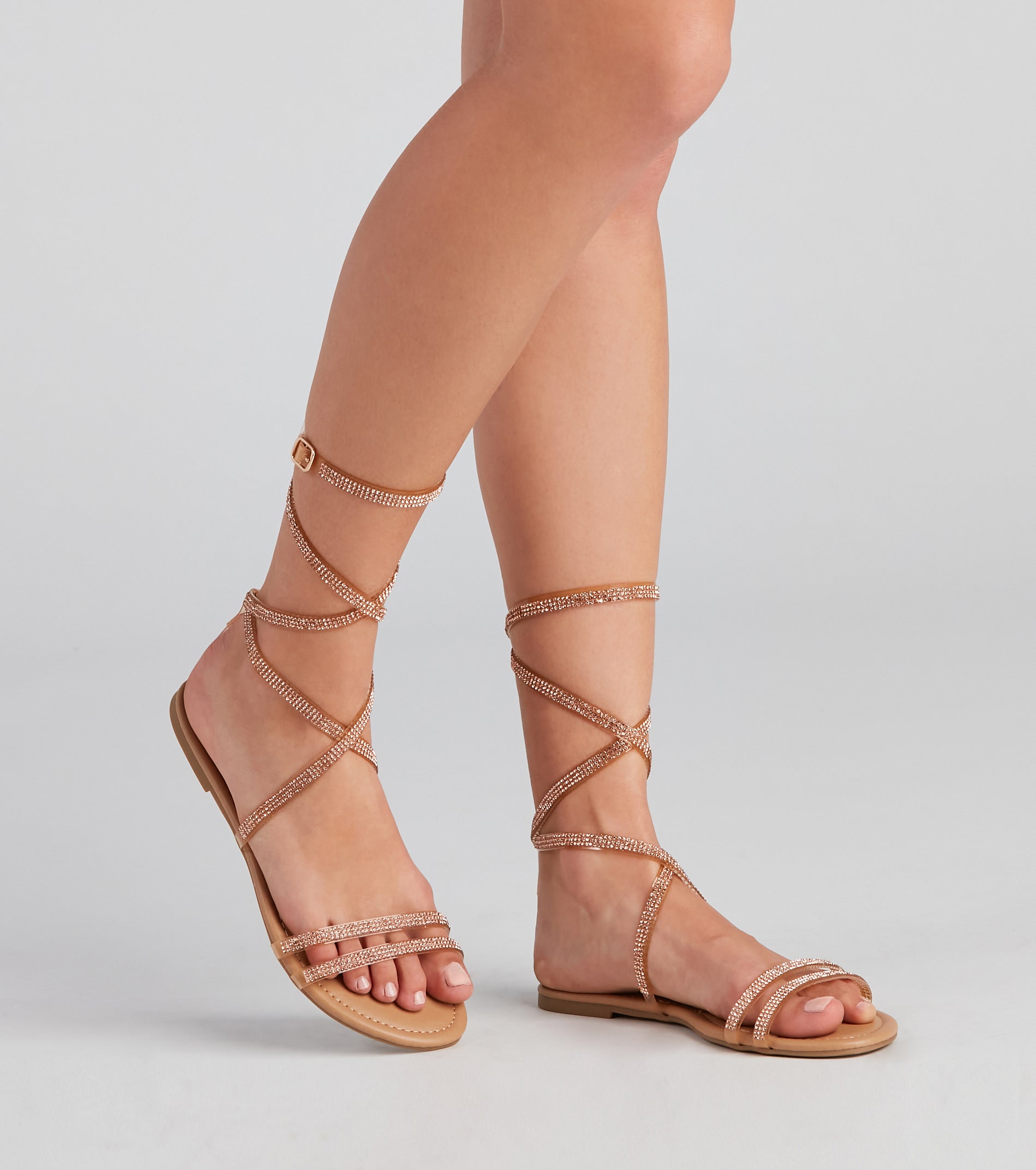 Glam Radar Lace-Up Flat Sandals