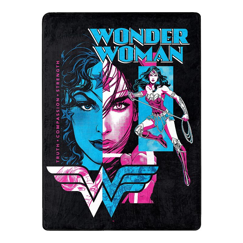 Wonder Woman Truth Compassion Strength Silk Touch Throw