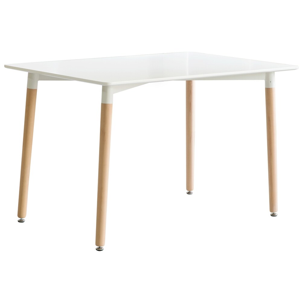 4 Ft. Dining Table with White Tabletop and Solid Beech Wood Legs