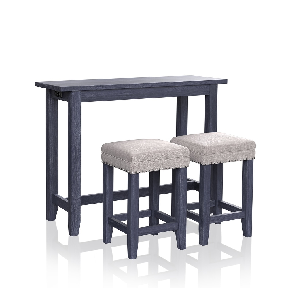 Chester Transitional Wood Counter Height Dining Set with USB and Power Outlets by Furniture of America