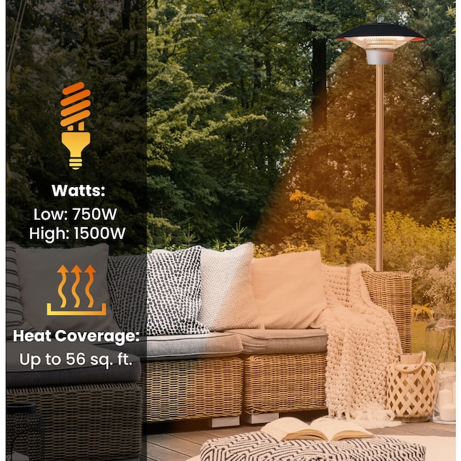 Hanover HAN1022HA-BLK 5118-BTU 120-Volt Black Stainless Steel Electric Patio Heater