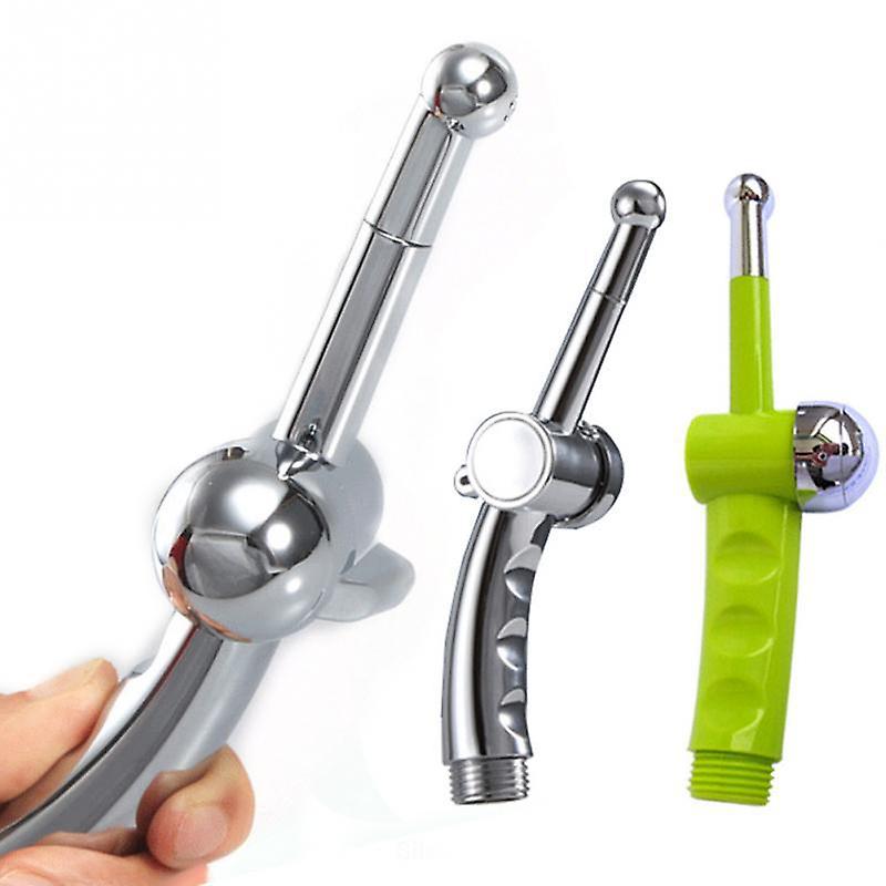 Bathroom Toilet Handheld Adjustable Bidet Shower Sprayer Cleaning Hygienic Nozzle Spray Silver(green)