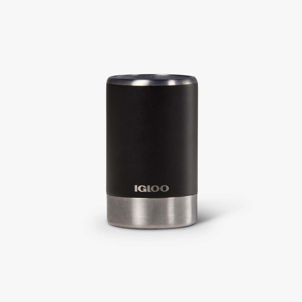 Igloo Coolmate Can Cooler Reusable Stainless Steel Black 12oz