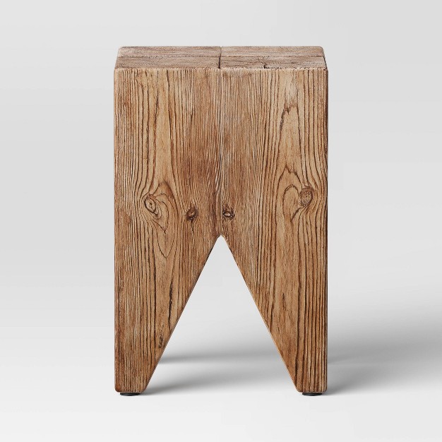 Faux Wood Block Accent Table