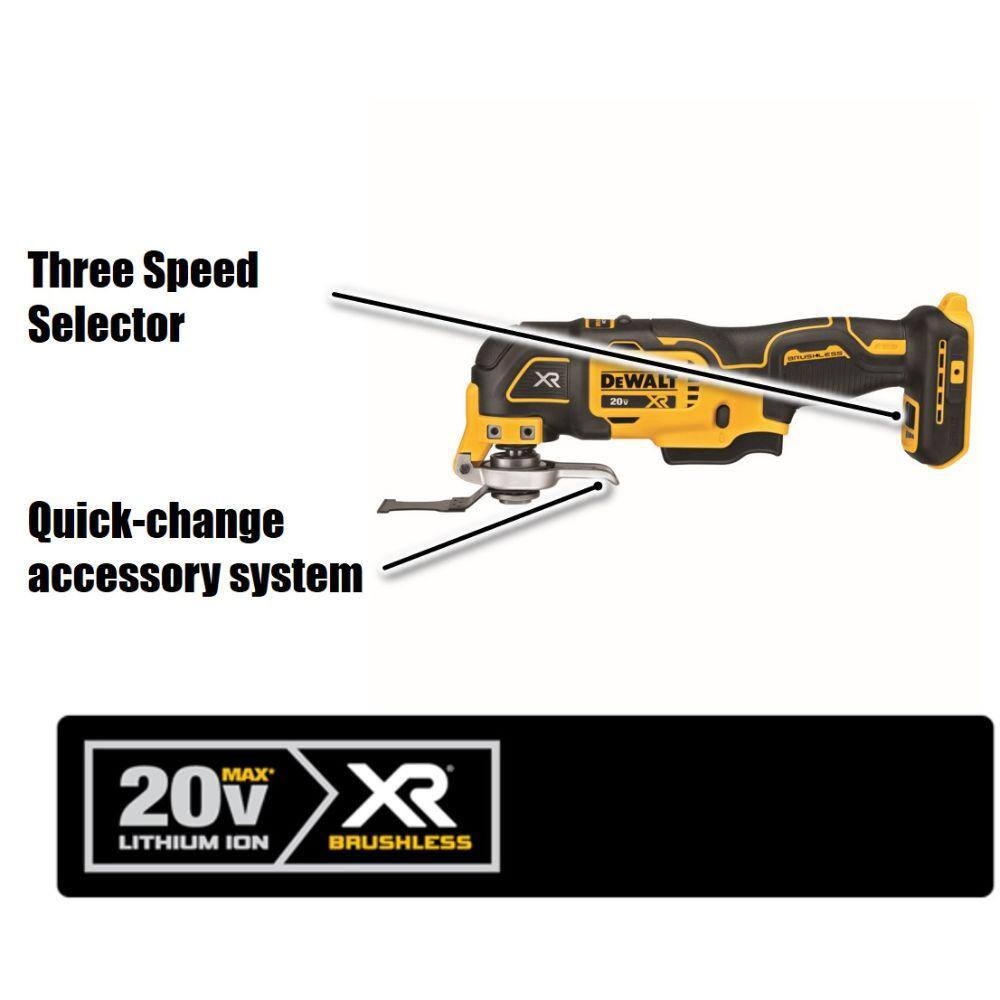 DW 20V Maximum Lithium-Ion Cordless Brushless 4 Tool Combo Kit and 20V Maximum XR Cordless Brushless Jigsaw DCK4050M2WS334B