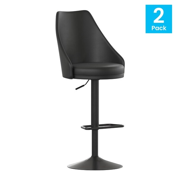 Modern Barrel Seat Adjustable Height Barstool with Steel Frame