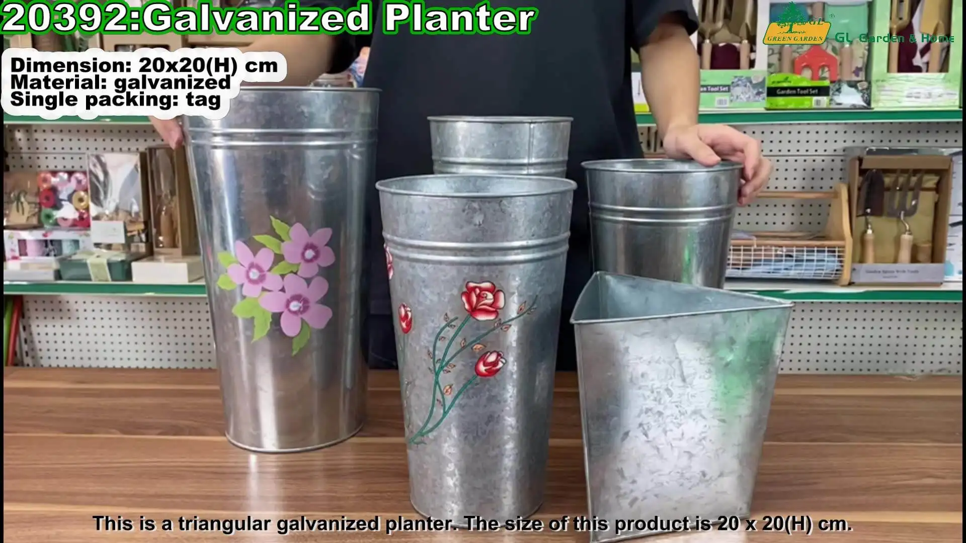 High Quality Planter Outdoor Indoor gift Flower Pots Galvanized Planter metal pot