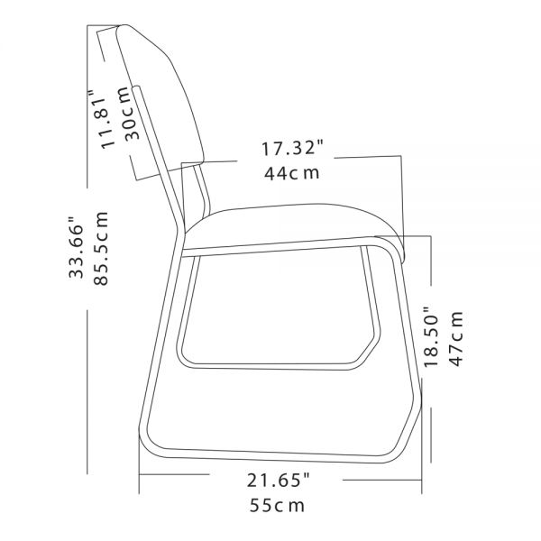 Sled-Base Padded Fabric Seat， Fabric Back Stacking Chair 22