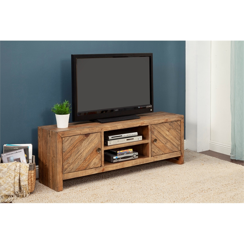 Alpine Furniture Hayes Wood TV Console in Wheat (Beige)   Rustic   Entertainment Centers And Tv Stands   by Homesquare  Houzz