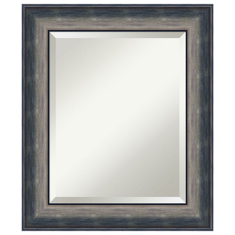 Quicksilver Scoop Beveled Wood Bathroom Wall Mirror