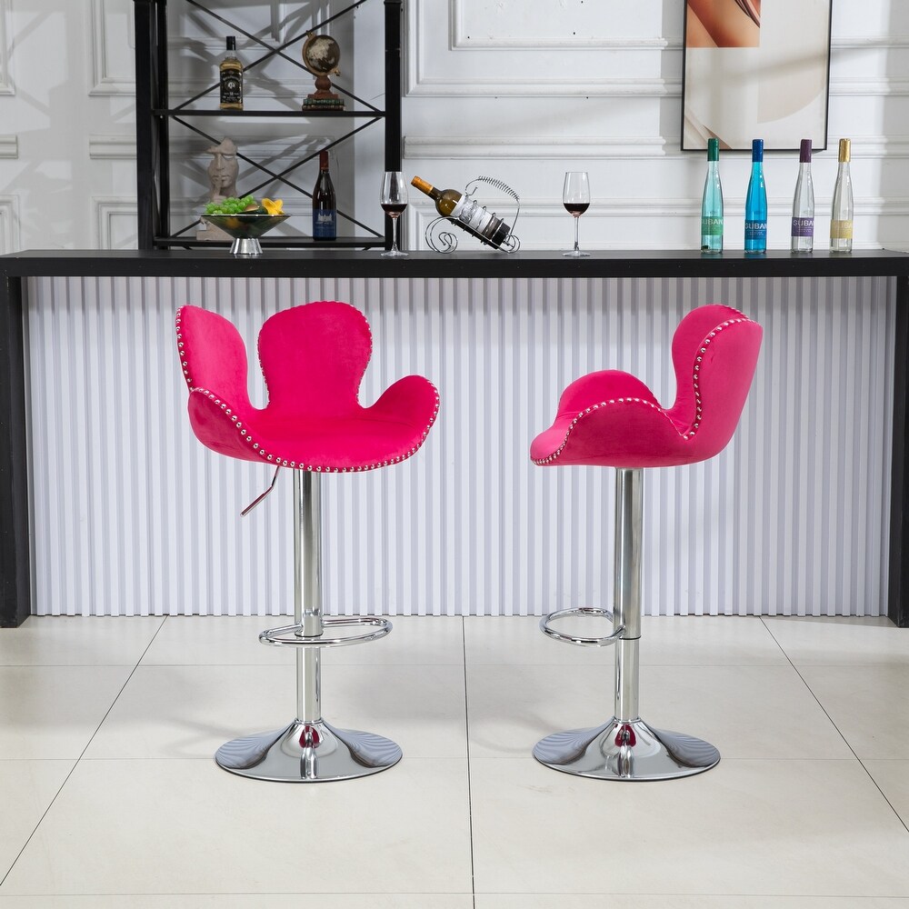 Swivel Bar Stools Set of 2 Adjustable Counter Height Chairs