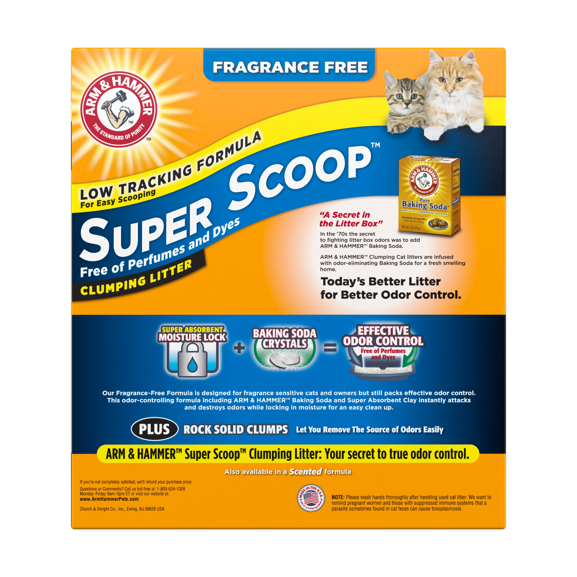 ARM  HAMMER Super Scoop Fragrance Free Clumping Cat Litter， 29 lbs.