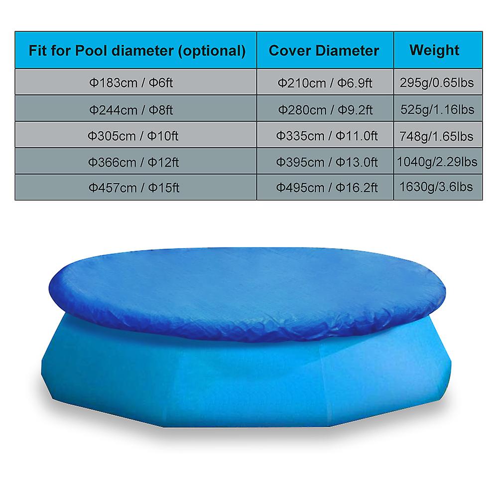 Round Pool Cover Water Resistant Pe Portable Protective Swimming Pool Cover White