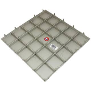 Emsco 16 in. x 16 in. Flat Rock Grey Plastic Resin Lightweight Duty Patio Paver (12-Pack) 2162HD