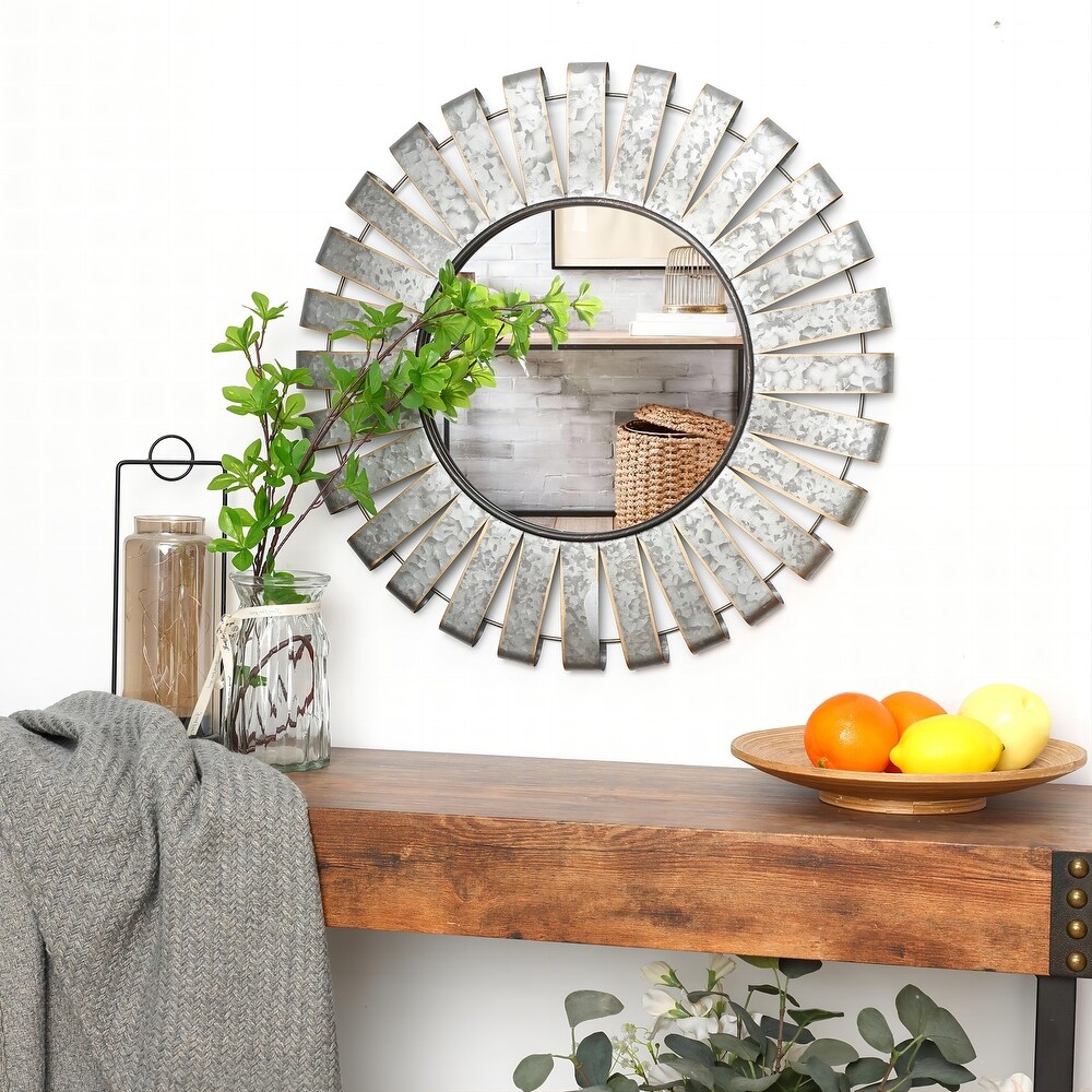 Metal Rustic Farmhouse Windmill Wall Accent Wall Mirror   22.44\