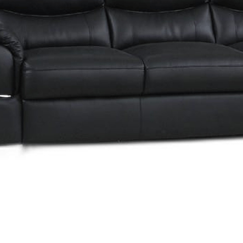 85  x27quotX 34  x27quot X 35  x27quotModern Black Leather Sofa And Loveseat   Contemporary   Living Room Furniture Sets   by HomeRoots  Houzz