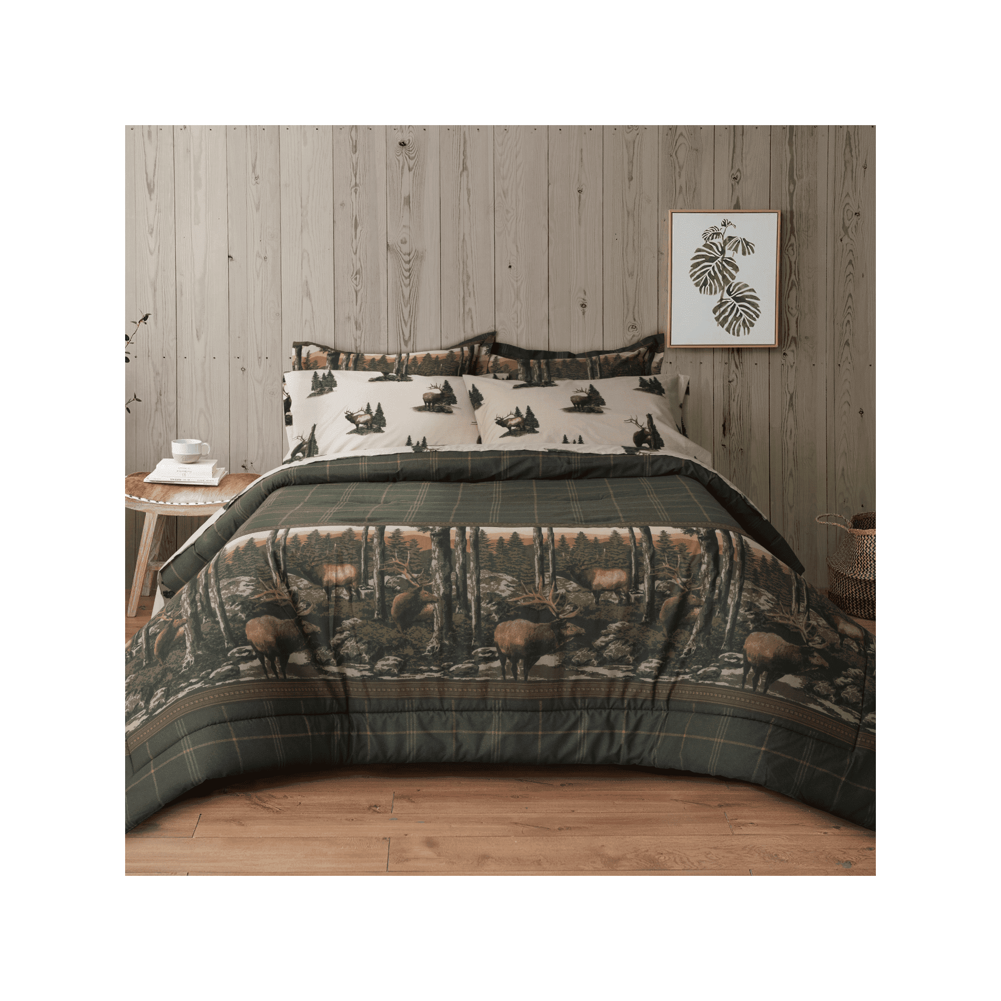 Blue Ridge Trading Rocky Mountain Elk 6 Piece Bed in a Bag Rustic Lodge Cabin Outdoor Themed Bedding Wildlife Bedding Sets Twin Size