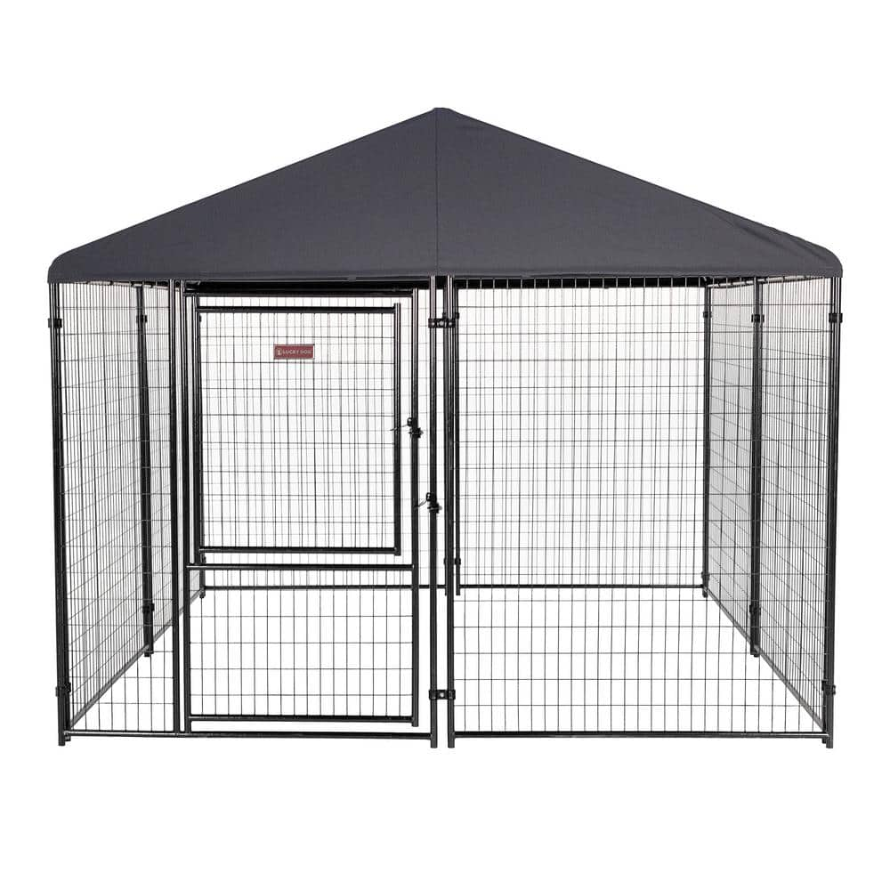 Lucky Dog STAY Series Presidential (Coverage Area - 0.0023 -Acres ) In-Ground Kennel (10 ft. x 10 ft. x 6 in. H) Steel Grey KPRM10-UR0310