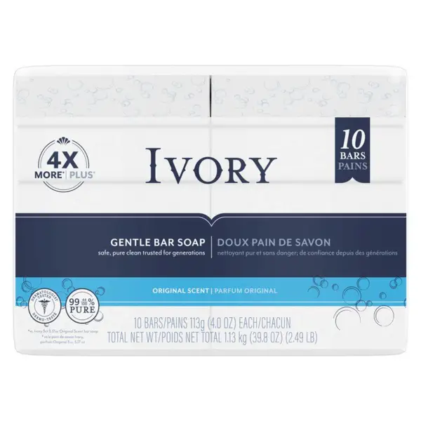 Ivory 10-Count 4 oz Gentle Bar Soap Original Scent