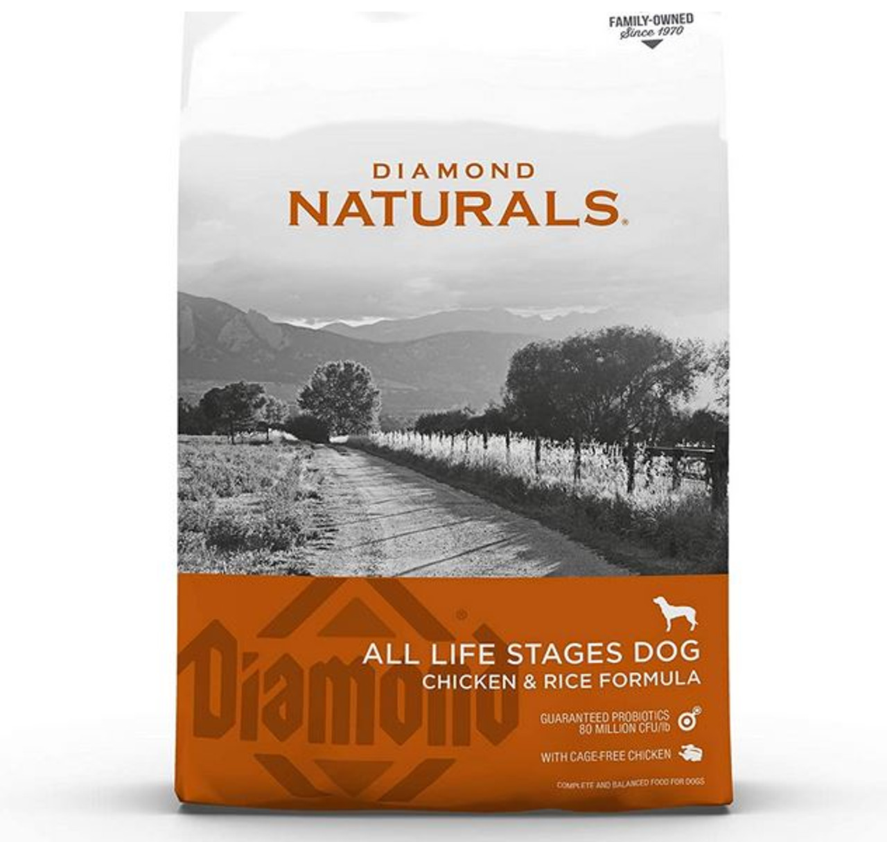 Diamond Naturals Chicken and Rice Adult Dog Food， 40 Pounds