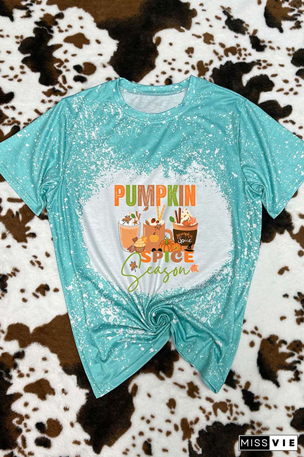 Pumpkin Spice Season,Fall Bleached Graphic Tee Wholesale