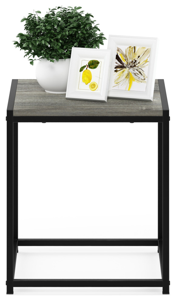 Furinno Camnus Modern Living End Table  French Oak Grey   Industrial   Side Tables And End Tables   by VirVentures  Houzz