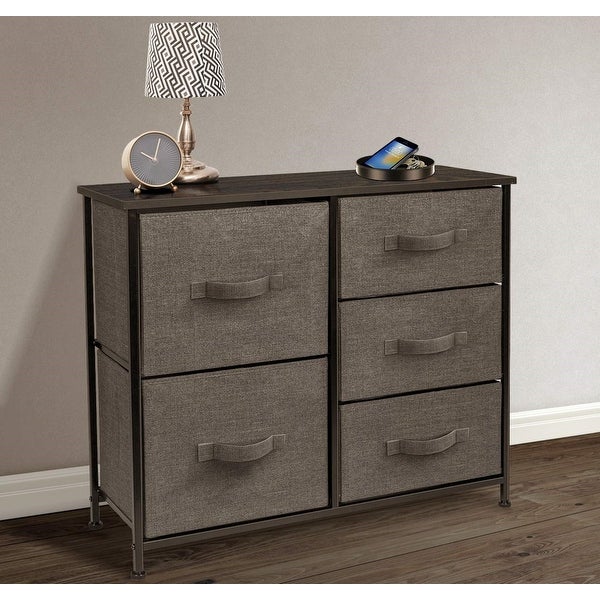 Dresser w/ 5 Drawers - Furniture Storage Tower Unit for Home， Bedroom - - 34428650