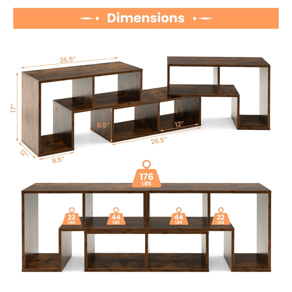 Costway 3 Pieces TV Console Stand Modern Entertainment Center Storage