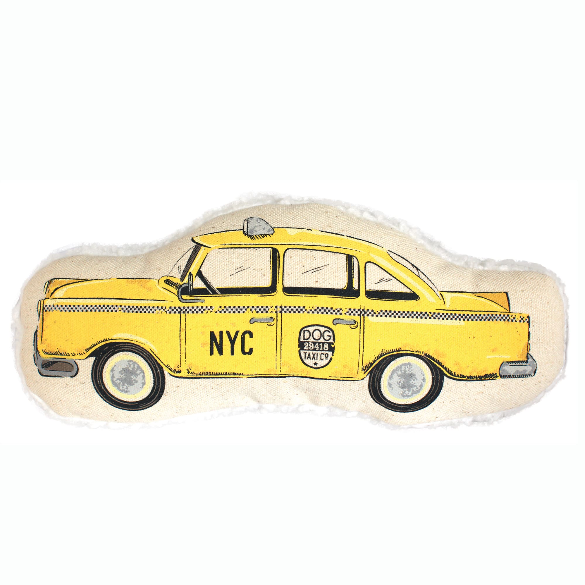 HARRY BARKER Taxicab Canvas Dog Toy， Small