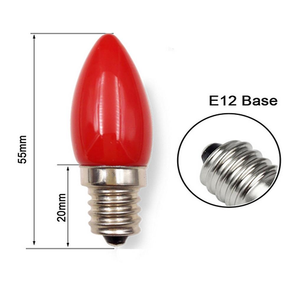 E12 Light-emitting Diode Candle Bulb 1.5w Red Glass Cover Red Lighting Bulb Buddha Red Lotus God Lamp 4light-emitting Diodes Smd2835 Light (220v) No.2