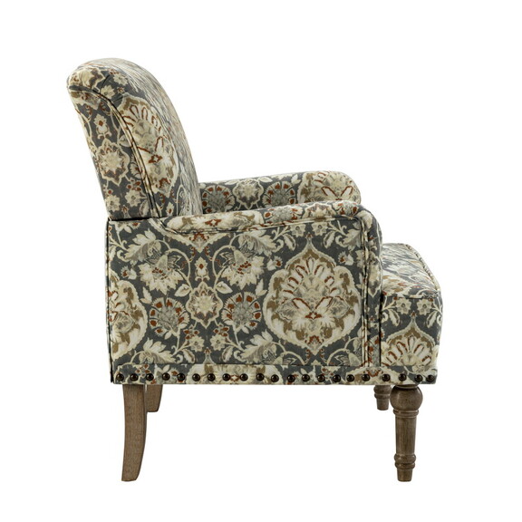 Thyrsus Armchair with Nailhead Trim and Turned Leg...