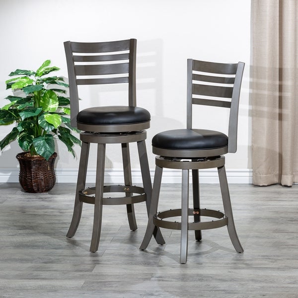 DTY Indoor Living Granby 4-Slat Back Swivel Stool