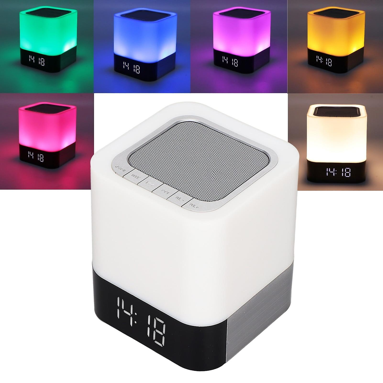 Bluetooth Speaker Led Bedside Lamp With Touch Control，with Alarm Clock