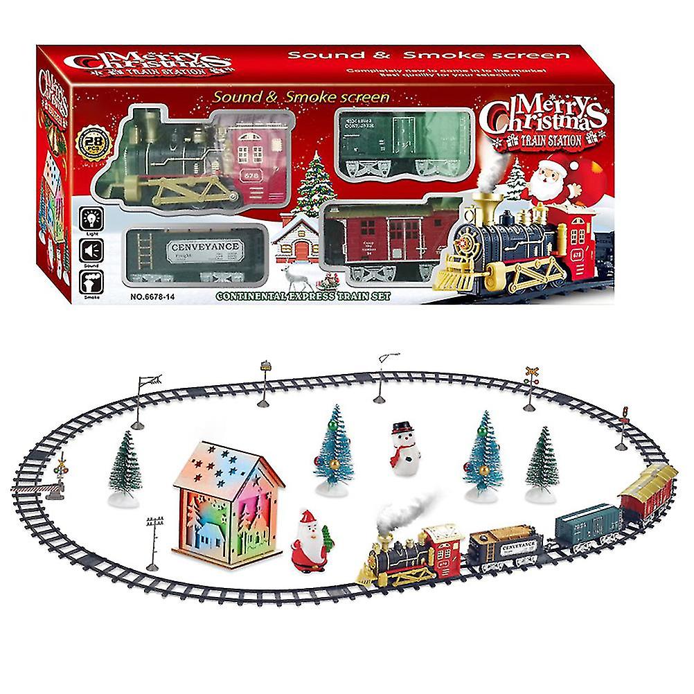 Steam Locomotive Train，Christmas Train Set Electric Tracks Playset Christmas Train Set User-Friendly Design