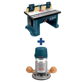 Bosch 15 Amp Corded 27 in. x 18 in. Aluminum Router Table with Bonus 12 Amp Corded 2.25 HP Variable Speed Fixed-Base Router RA1181+1617EVS