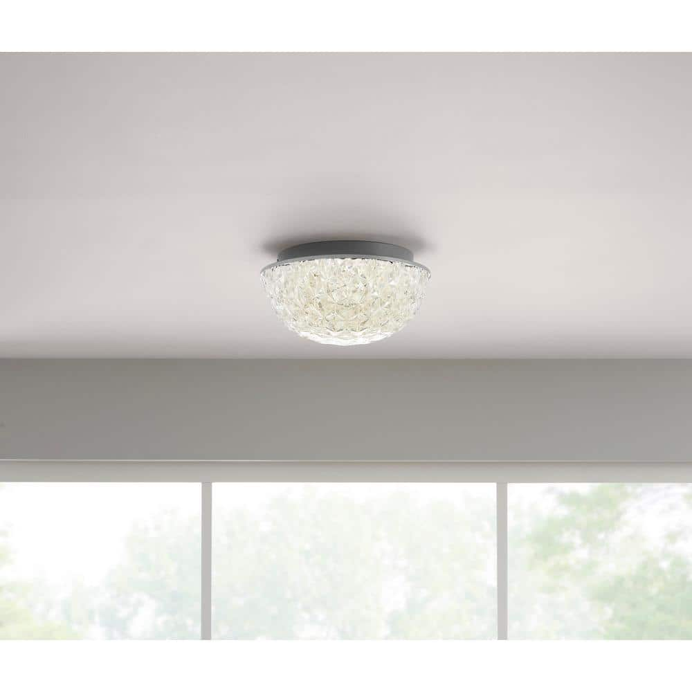 Home Decorators Collection Ellis Place 12.25 in. Chrome LED Round Flush Mount Modern Ceiling Light HD4971A