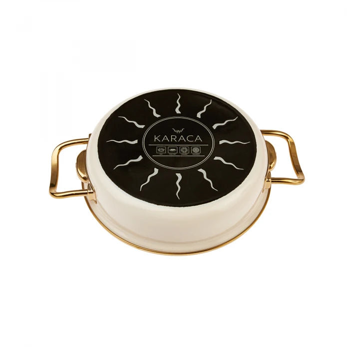 Karaca Retro Enamel 2-Cream Cooking Pot Set 153.03.08.0540